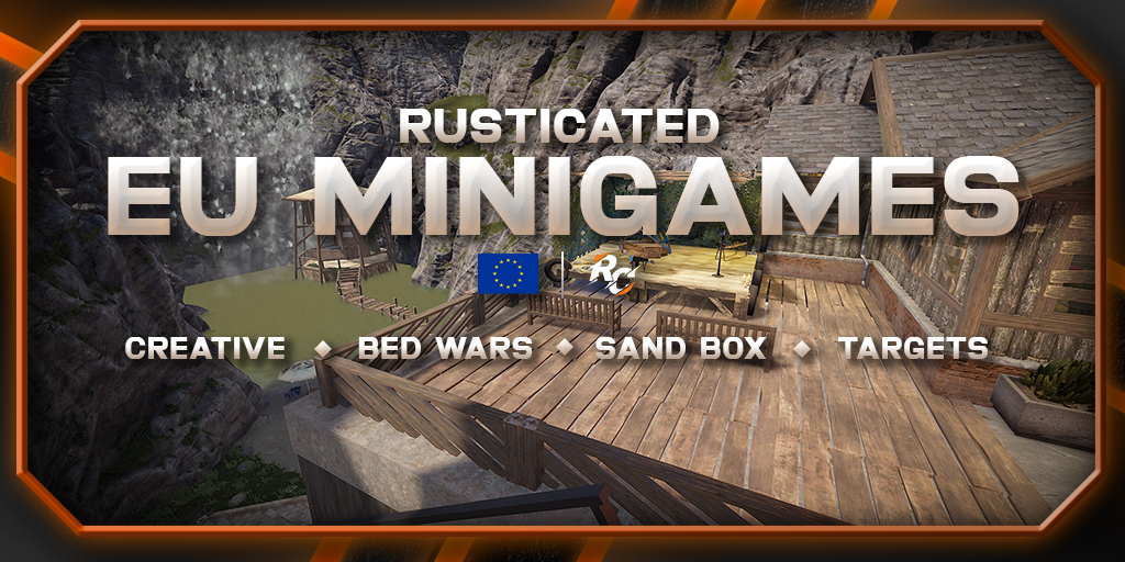 Баннер сервера [EU] Rusticated.com - Creative | Bedwars | CREATIVE 4.0 OUT NOW