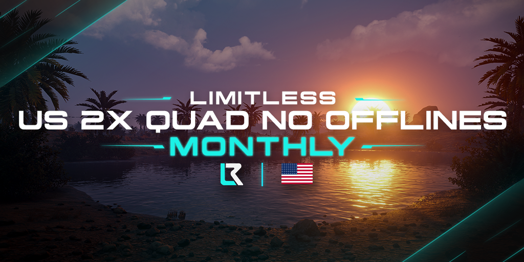 Баннер сервера US Limitless 2x Monthly Quad No Offlines | No BP Wipes